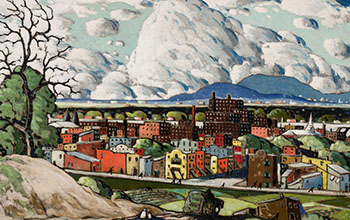 Paysage à Hochelaga by Marc-Aurèle Fortin vendu pour $115,250