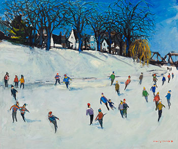 Skaters in Fredericton by Molly Joan Lamb Bobak sold for $91,250