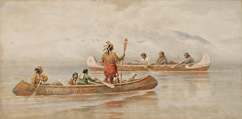 Meeting of Canoes by Frederick Arthur Verner sold for $31,250