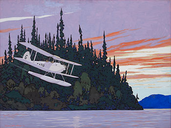 Float Plane Coming in for a Landing by Frank Hans (Franz) Johnston sold for $277,250