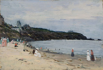 La plage de Saint-Énogat, Bretagne by Clarence Alphonse Gagnon sold for $169,250