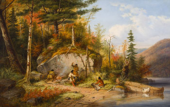 Canadian Autumn, View on the Road to Lake St. John by Cornelius David Krieghoff sold for $631,250