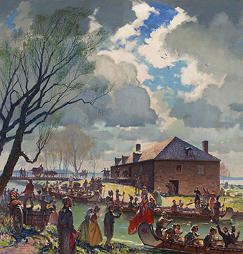 The Spring Fur Brigade Leaves Lachine by George Franklin Arbuckle sold for $97,250