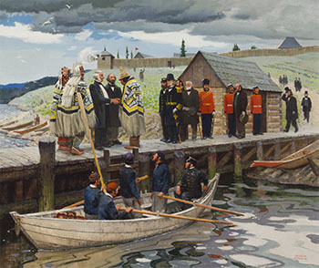 Governor Douglas Leaving Fort Langley by George Franklin Arbuckle sold for $34,250