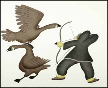 Hunting Canada Geese by Agnes Nanogak Goose vendu pour $625