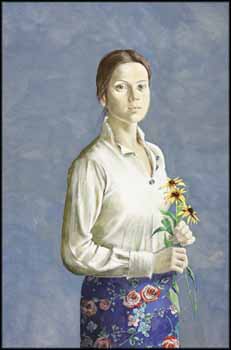 Girl With Flowers by Frederick Joseph Ross vendu pour $2,250