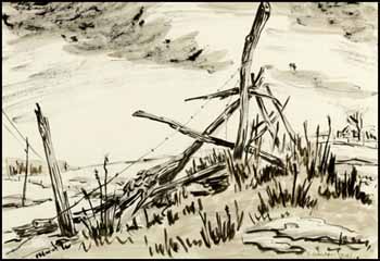 March Fence by the Road by Robert Frederick Hagan sold for $219