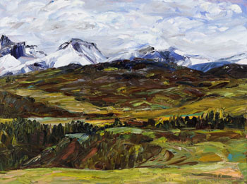 One Peak of Castle Mountain by Judith Zinkan vendu pour $375