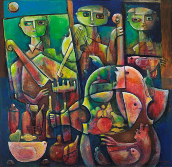 Three Musicians by Fahri Aldin sold for $2,813