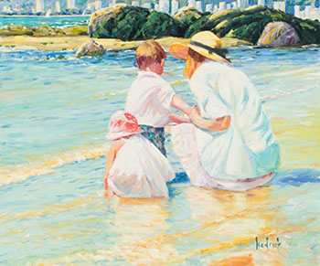 Beach Fun with Mom by Ron Hedrick vendu pour $3,125