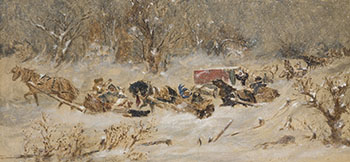 Sleighing in a Snow Storm by John Arthur Fraser sold for $3,750