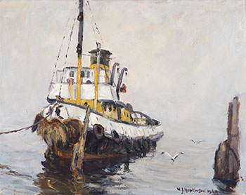 Tugboat in the Mist by William John Hopkinson sold for $625