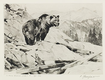 Grizzly Bear, Silvertip by Carl Clemens Moritz Rungius sold for $4,063