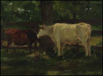 Cattle Under the Shade of a Canopy Tree by James Lillie Graham sold for $1,170