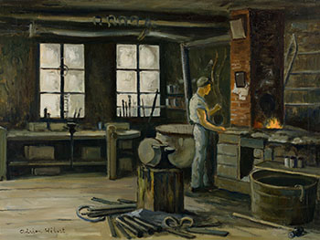 Le forgeron dans son atelier by Adrien Hébert vendu pour $6,250