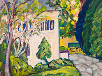 House with Trees by Attributed to Henrietta Mabel May sold for $1,250