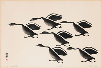 Geese Leaving by Iyola Kingwatsiak sold for $2,125