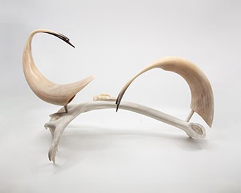 Muskox Horn Snow Geese by Jim Raddi sold for $875