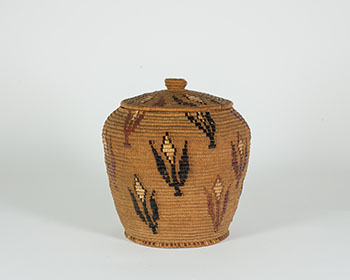 Lidded Basket by Unidentified Thompson River sold for $1,250