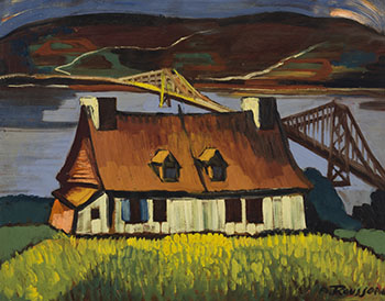 Pont de l'Île d'Orléans by Albert Rousseau vendu pour $4,375