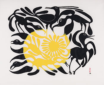 Arrival of the Sun by Kenojuak Ashevak sold for $13,750