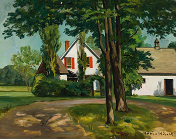 Maison derrière les arbres by Adrien Hébert vendu pour $5,313