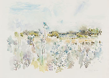 Pasture & Silverberry Bushes #2 by Reta Madeline Cowley sold for $500