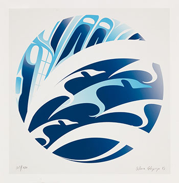 North West Coast Motif (Formline Water Scene) by Alano Edzerza sold for $281