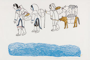 We used to travel with backpacks in the summer by Janet Kigusiuq sold for $438