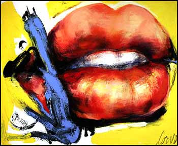Lips On Yellow by Joanne Corno vendu pour $4,600