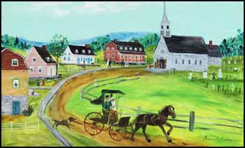 La sortie des vêpres by Blanche Bolduc sold for $936