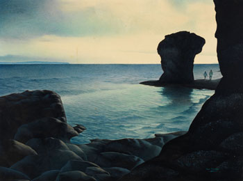 Dusk at Hopewell Rocks by Lloyd Fitzgerald sold for $1,125