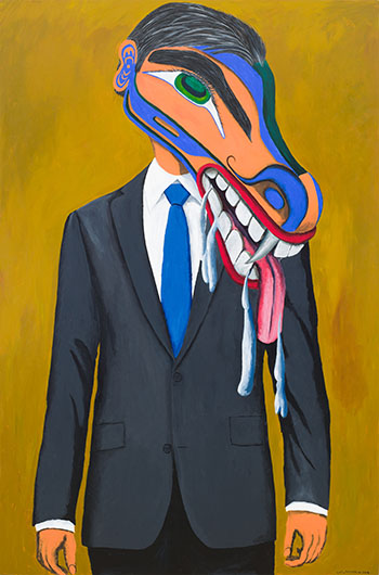 Portrait of a One Percenter - Transformation by Lawrence Paul Yuxweluptun vendu pour $25,000