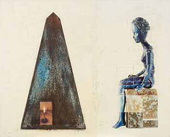 Figure with Obelisk and Candle by Andre Petterson sold for $375