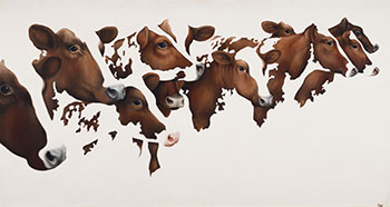 Red Cows #4 by Lindee Climo vendu pour $4,063