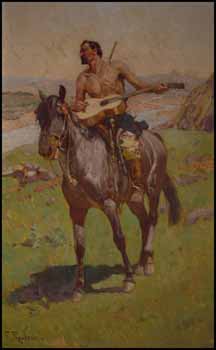 Rider on Horseback with Guitar by Frants (Franz) Roubaud vendu pour $25,875