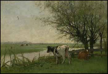 Cattle by the Canal by Willem Maris vendu pour $17,250