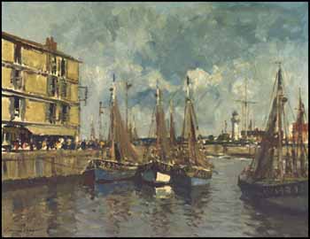 Fishing Boats, Honfleur by Edward Seago vendu pour $69,000