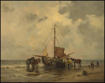 Beach in Holland by Dorus Arts sold for $2,185