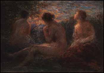 Trios baigneuses au Soleil couchant by Henri Fantin-Latour vendu pour $10,530