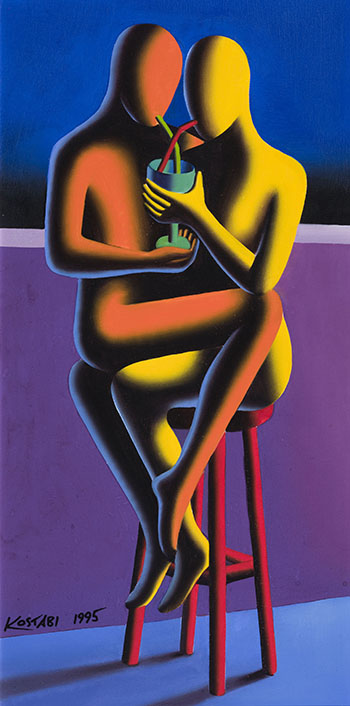 P.D.A. by Mark Kostabi sold for $1,500