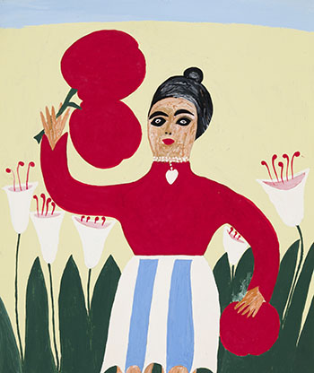 Woman with Flowers by Amos Ferguson vendu pour $2,375
