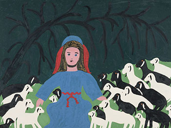 Shepherd with Flock by Amos Ferguson vendu pour $2,500