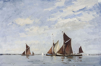 Thames Barges Racing on the Orwell by Edward Seago vendu pour $31,250