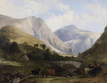 In the Highlands by Thomas Sidney Cooper and Frederick Richard Lee sold for $23,750