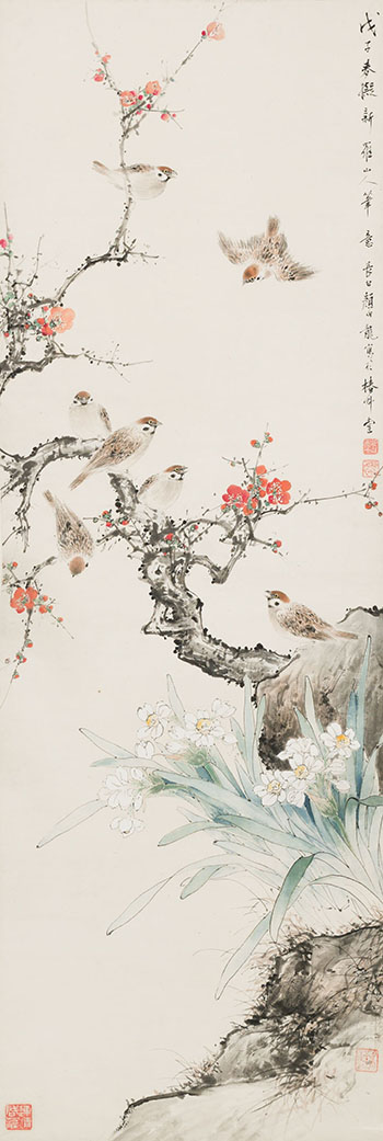 Birds and Florals by Yan Bolong vendu pour $5,313