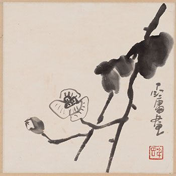 Flower and Bud by Ding Yanyong vendu pour $1,250