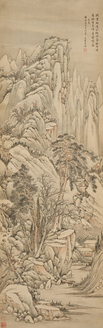 Mountain Dwellings After the Snow by Attributed to Dong Gao sold for $16,250