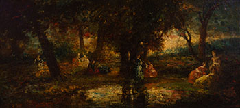 A Garden Party by Adolphe J.T. Monticelli vendu pour $1,875
