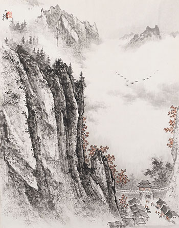 Autumn Mountains by Tao Yiqing vendu pour $1,000